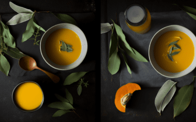 Deliciously Creamy Roasted Butternut Squash Soup with Crispy Sage Leaves