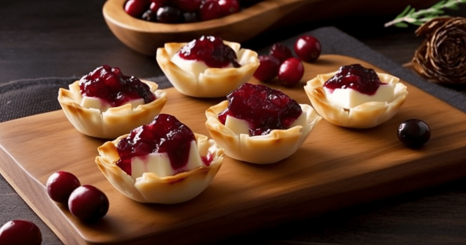 Baked Brie and Cranberry Bites