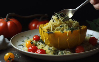 Delicious Spaghetti Squash with Pesto and Cherry Tomatoes Recipe