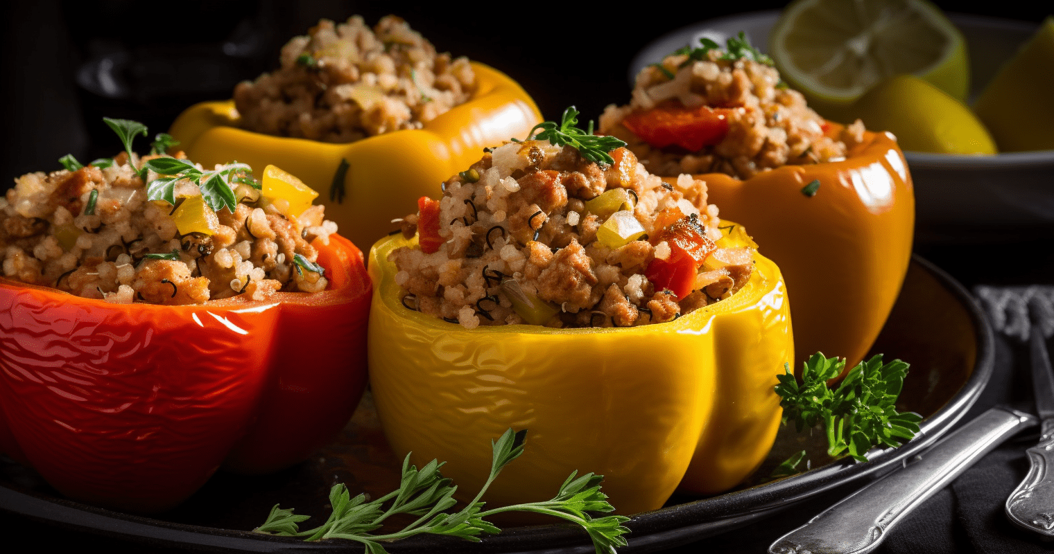 Delicious and Nutritious Stuffed Bell Peppers with Ground Turkey and Quinoa
