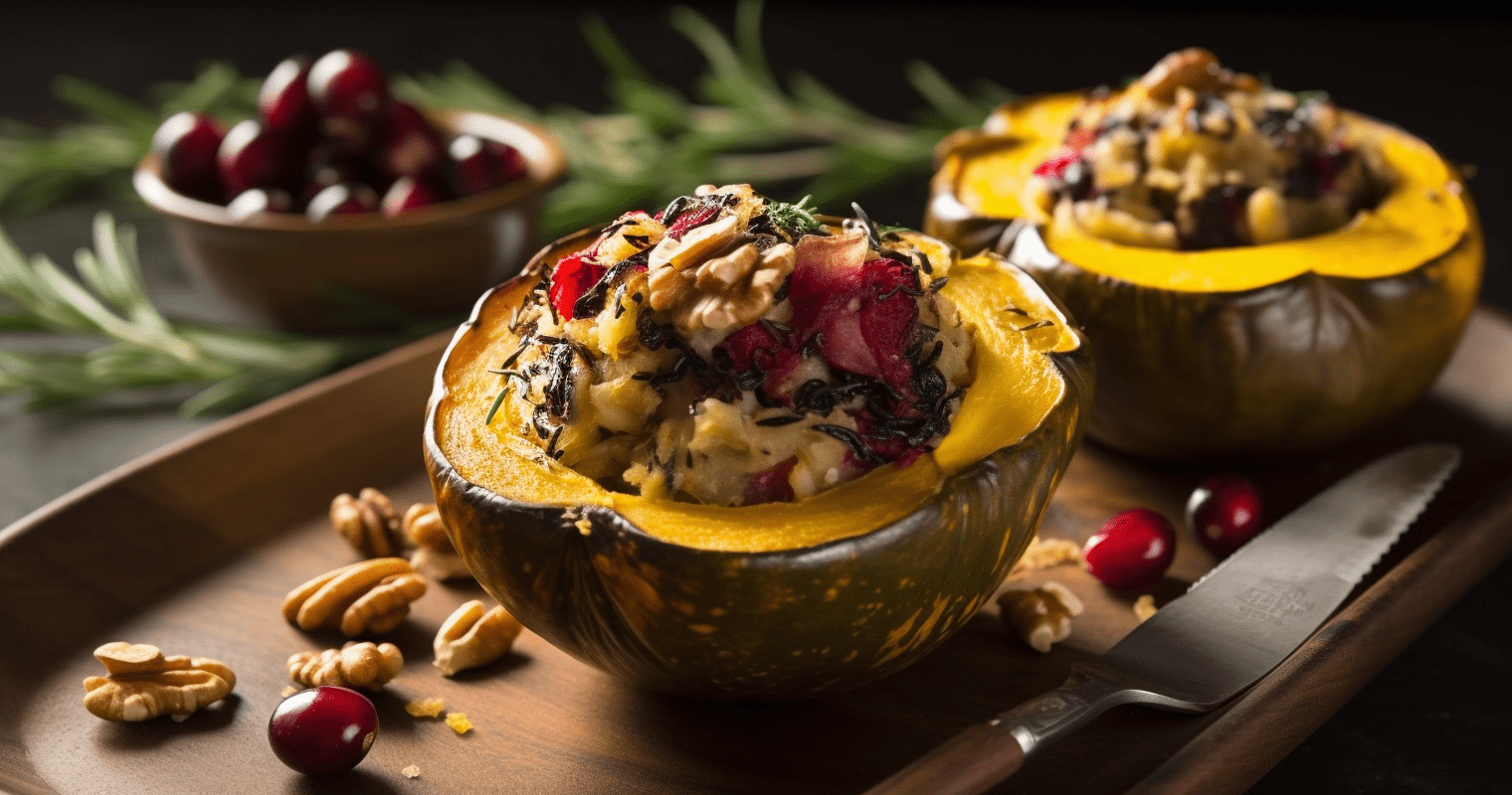 Capturing Autumn's Essence: Cranberry and Walnut Stuffed Acorn Squash Recipe