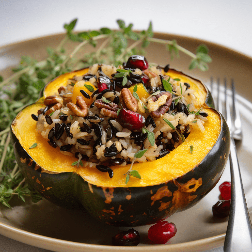 The Warmth of Autumn: Baked Acorn Squash with Wild Rice and Cranberries