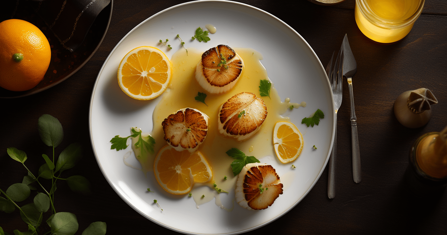 Indulge in the Delicate Flavors of Seared Scallops with Citrus Beurre Blanc