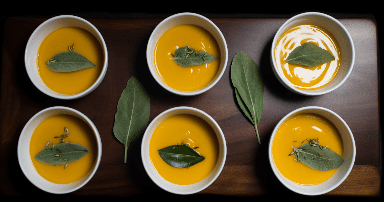 Roasted Butternut Squash Soup with Crispy Sage Leaves