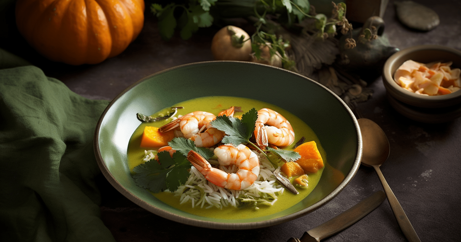 Thai Green Curry with Pumpkin and Shrimp