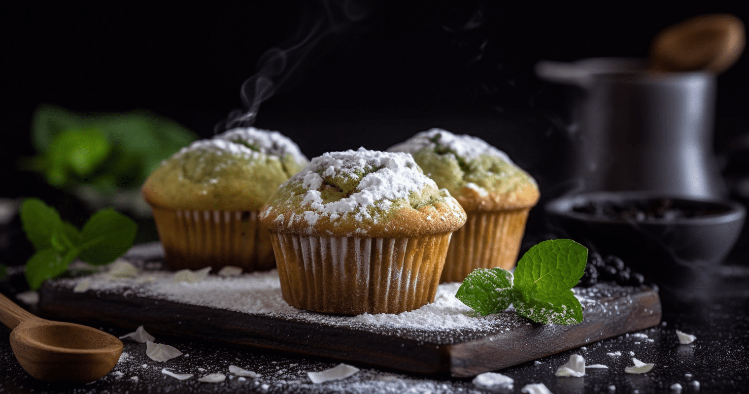 Matcha Coconut Muffins Final Product