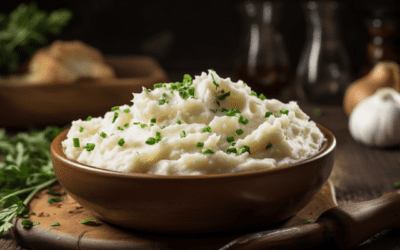 Creamy Mashed Potatoes with Greek Yogurt and Roasted Garlic