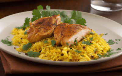 Spicy Chicken and Saffron Rice: A Flavorful and Vibrant Dish