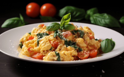 Delicious Italian Scrambled Eggs with Tomato and Basil