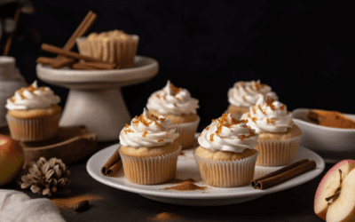 Deliciously Spiced Apple Pie Cupcakes with Whipped Cream Frosting