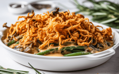 Deliciously Creamy Green Bean Casserole with Crispy Fried Onions