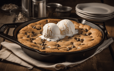 Irresistible Skillet Chocolate Chip Cookie with Vanilla Ice Cream