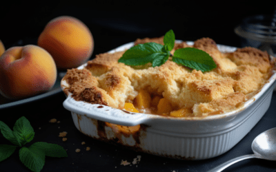 Deliciously Rustic Peach Cobbler with Buttery Biscuit Topping