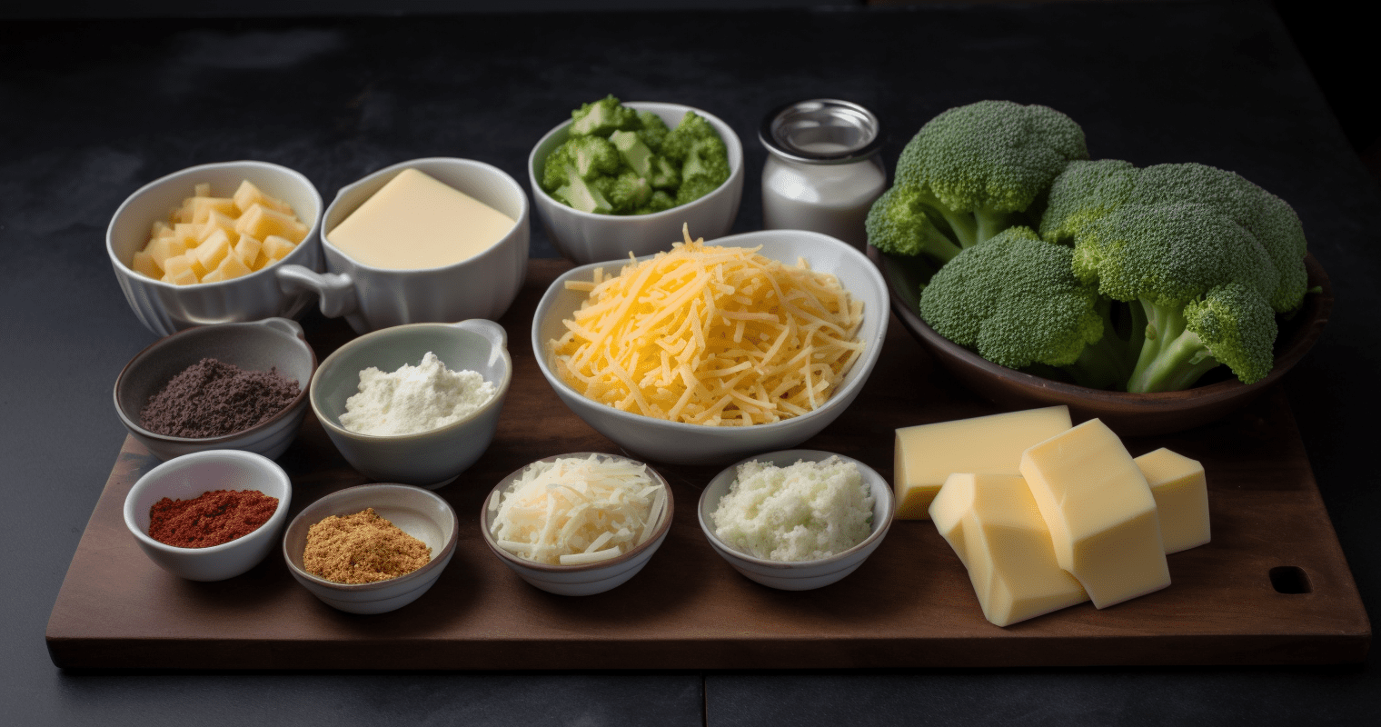 Broccoli and Cheddar Soup Ingredients