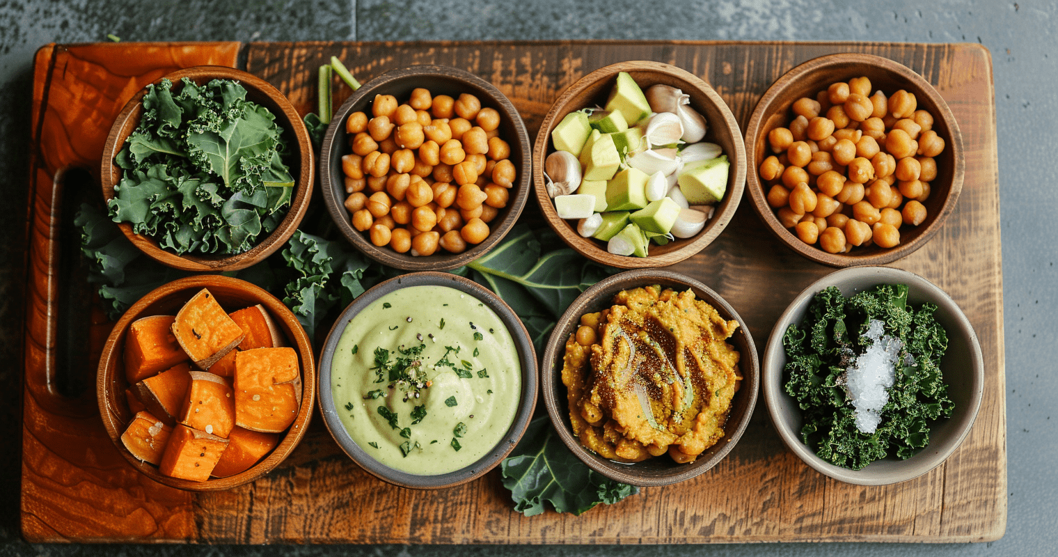 Kale and Chickpea Salad Ingredients