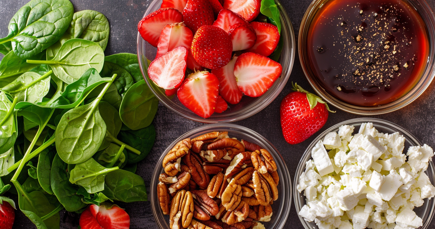 Strawberry Spinach Salad Ingredients